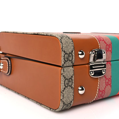 Gucci X DANS LE VERT GG Supreme Monogram Cuoio Web Mini Retro Interlocking G Beauty Case Beige Rosso Ebony Harness Brown 7 of 8