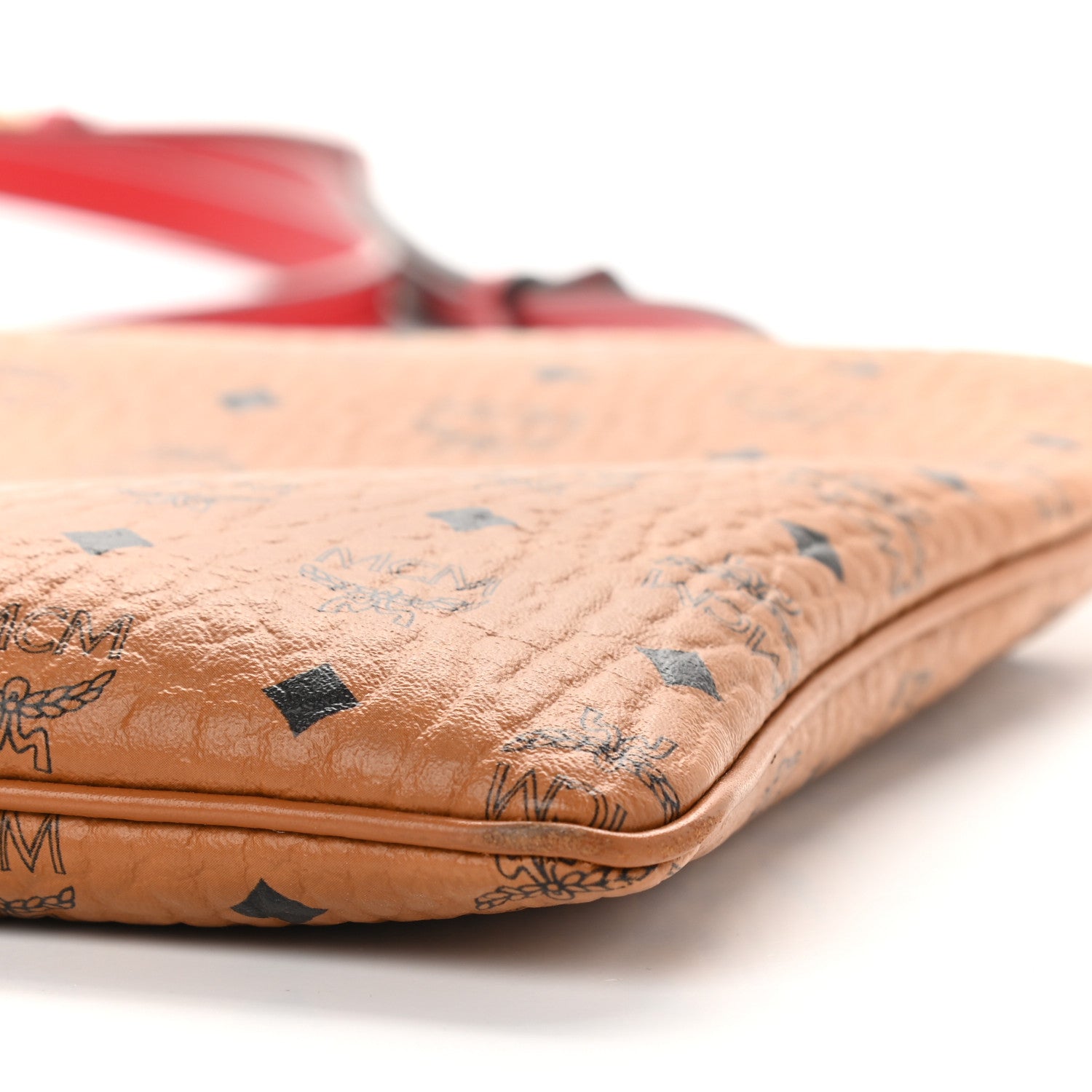 MCM Visetos Medium Crossbody Pouch Cognac Red 9 of 9