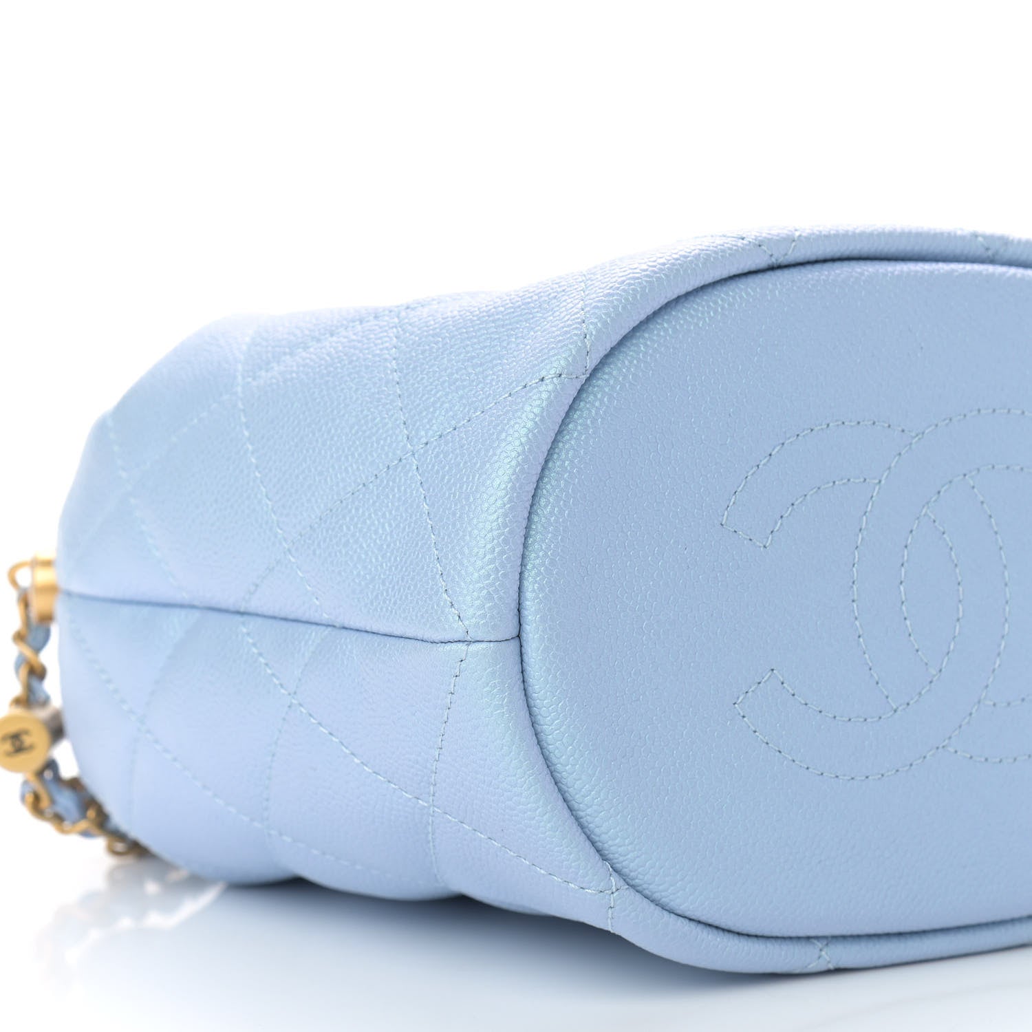 Chanel Iridescent Caviar Quilted My Perfect CC Bucket Drawstring Bag Light Blue 9 of 11