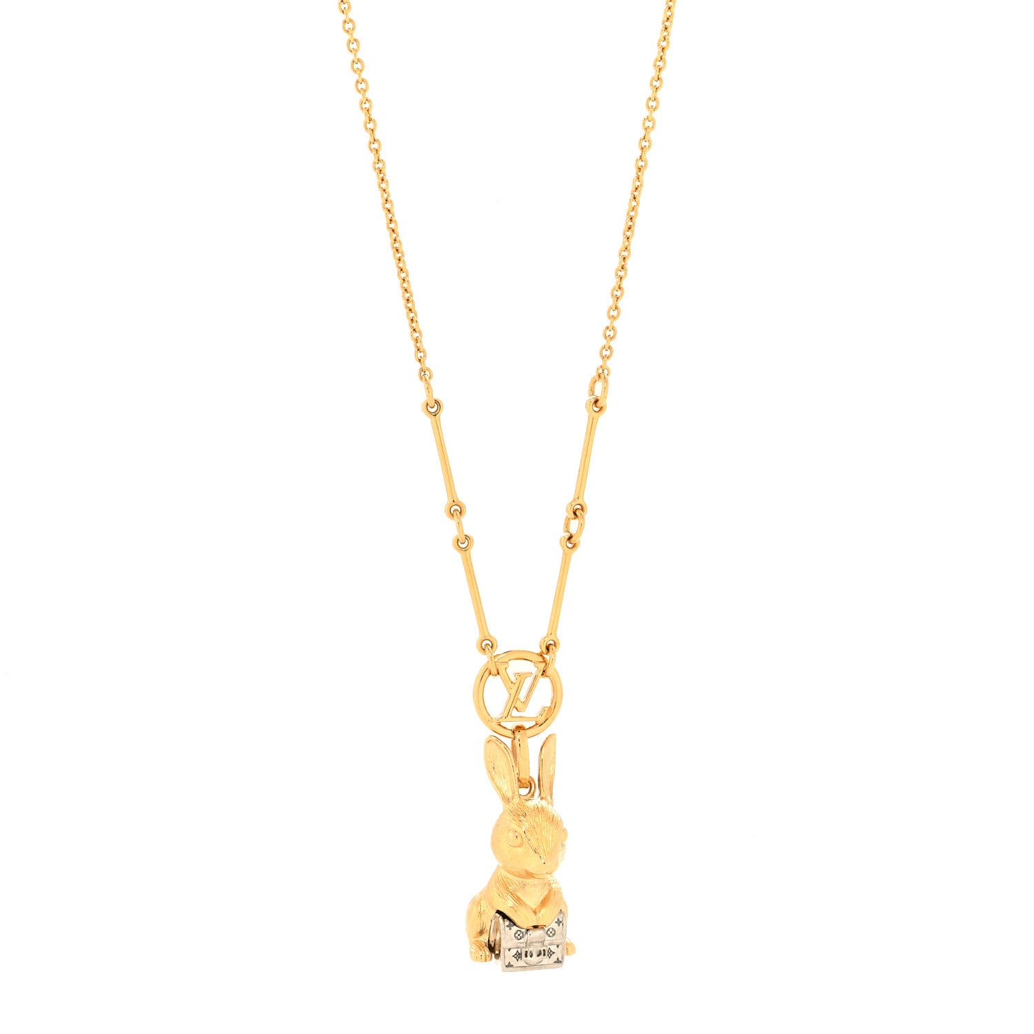 Louis Vuitton Rabbit Necklace Gold 1 of 6