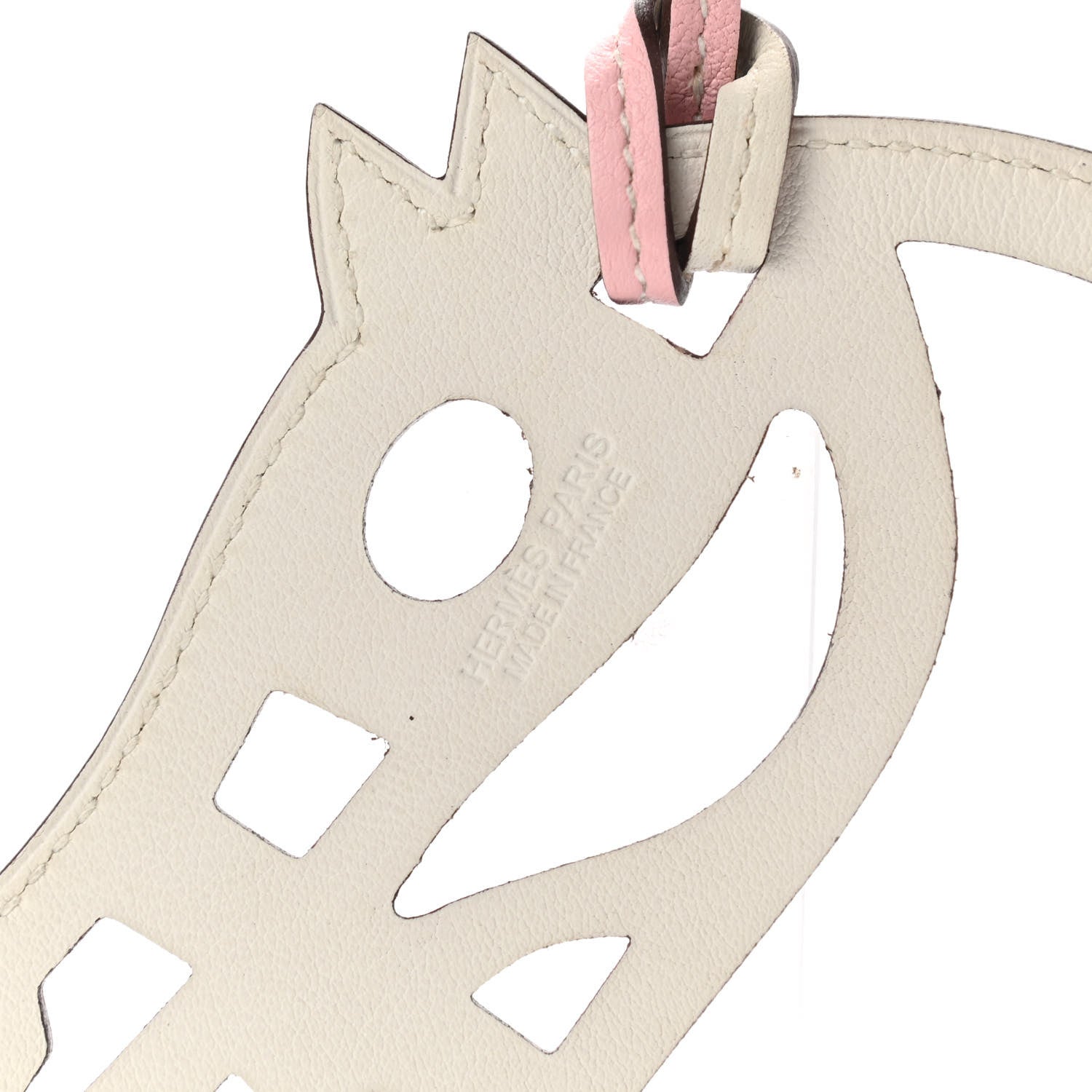 Hermes Swift Paddock Cheval Horse Bag Charm Rose Sakura White 3 of 3