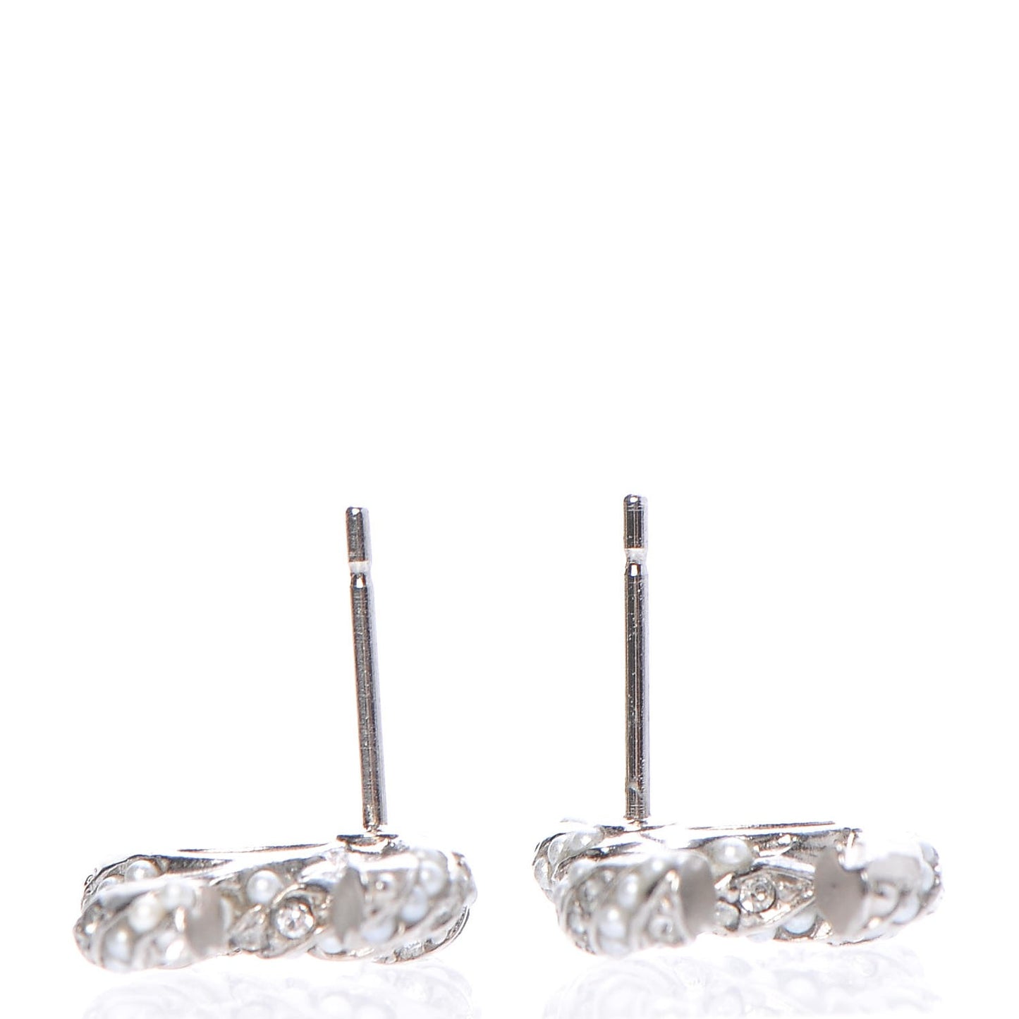 Pearl Crystal CC Twisted Earrings Grey