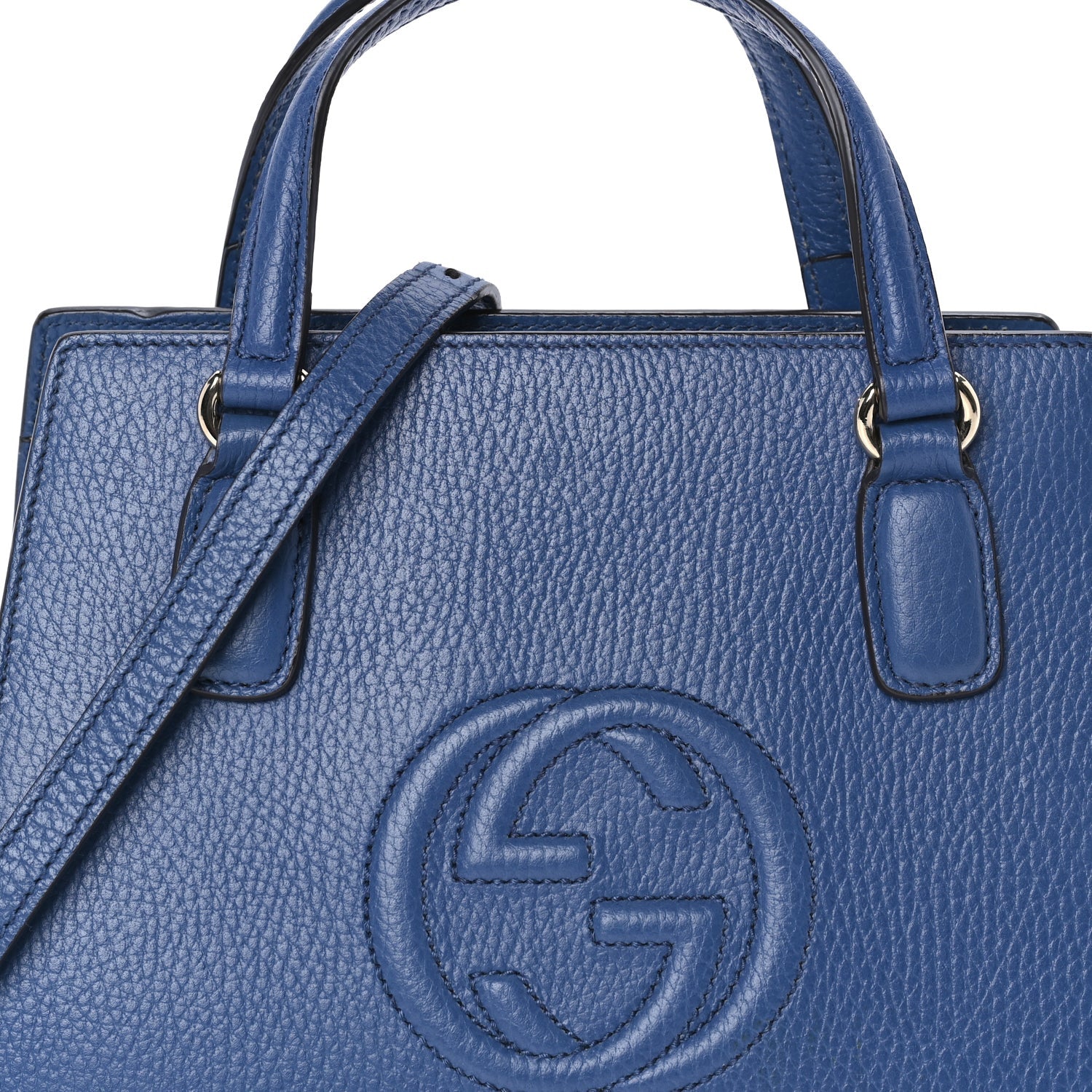Gucci Dollar Calfskin Medium Soho Top Handle Satchel Caspian 6 of 8