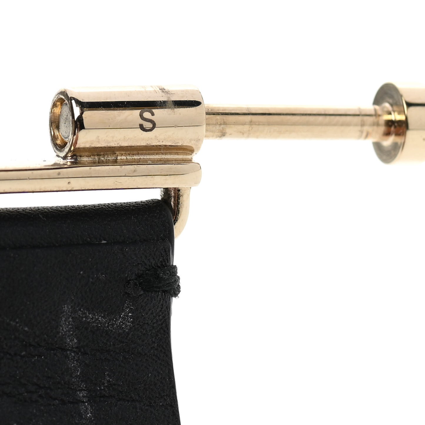 Crystal Lambskin Cha-Nel Logo Cuff S Black
