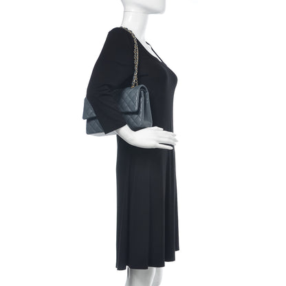 Chanel Caviar Quilted Medium Double Flap Dark Grey 2 of 11