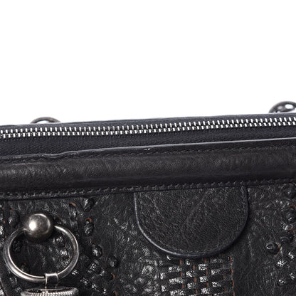 Christian Dior Lambskin Plisse Pleated Frame Satchel Black 11 of 16