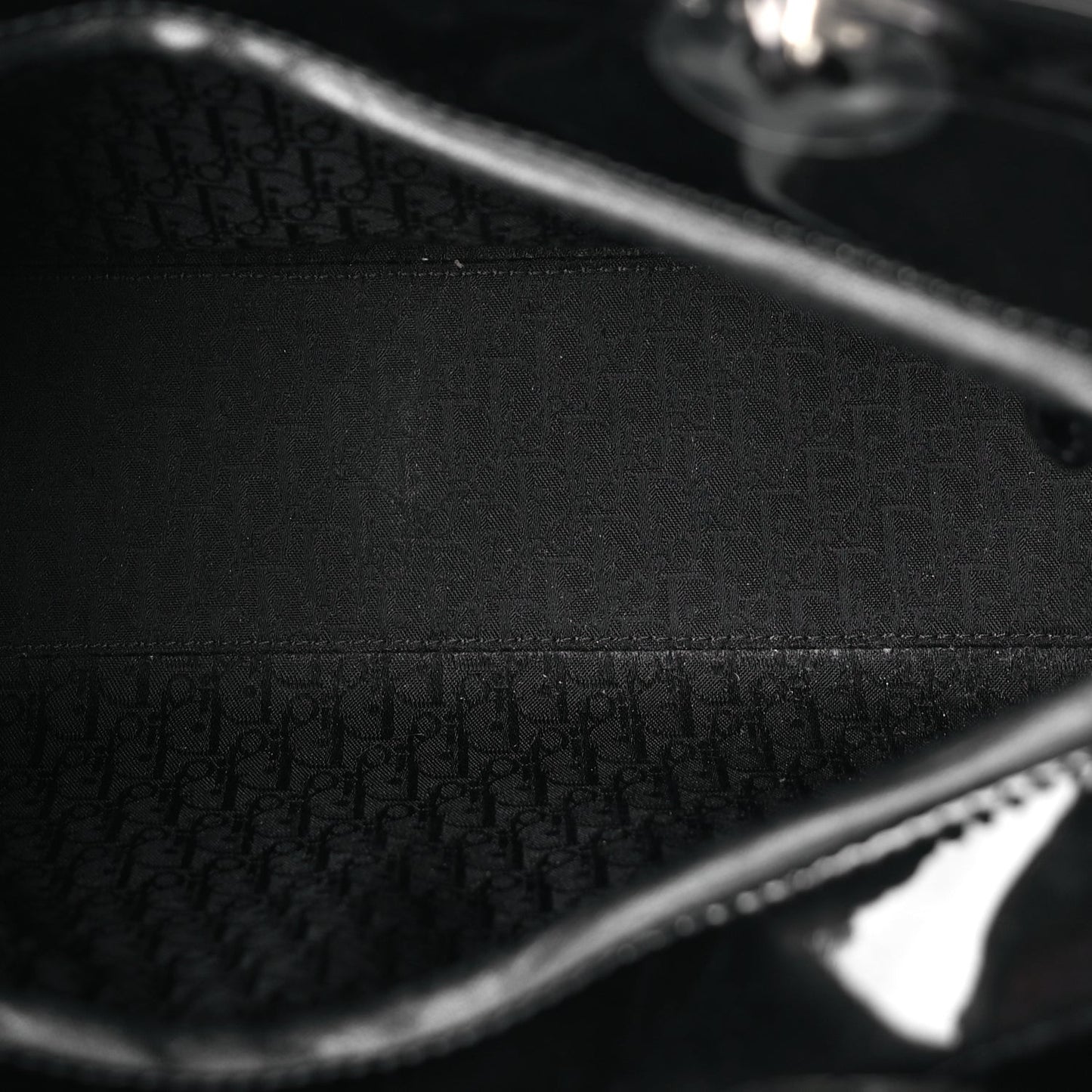 Patent Cannage Large Lady Dior Black