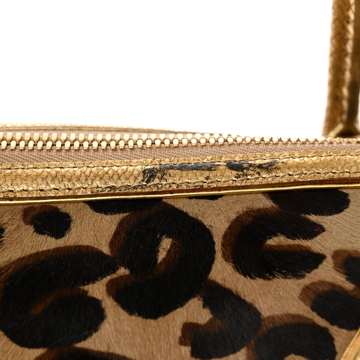 Monogram Leopard Pleated Steamer Bag