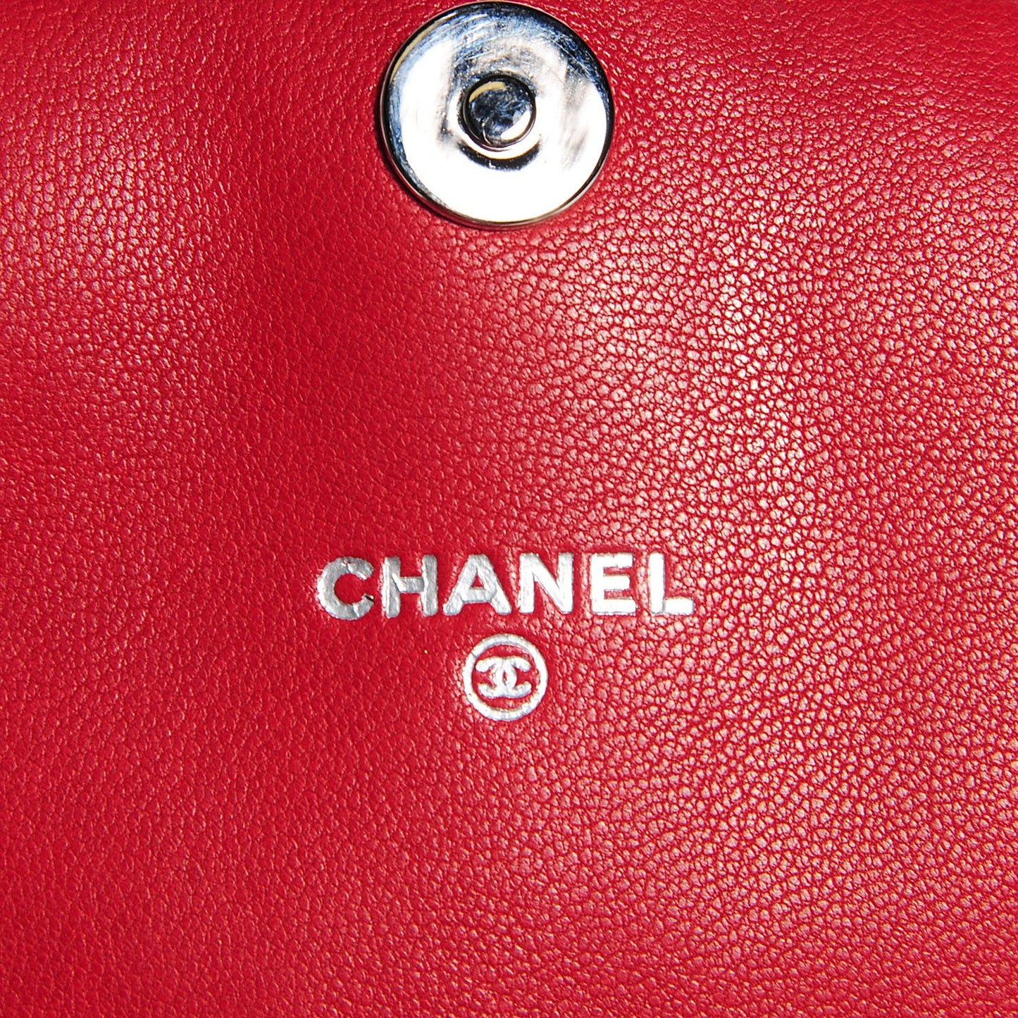 Lambskin Half Moon Wallet On Chain WOC Red