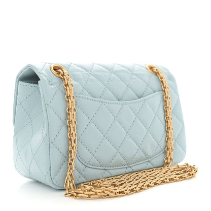 Chanel Aged Calfskin Quilted 2.55 Reissue Mini Flap Light Blue 3 of 7