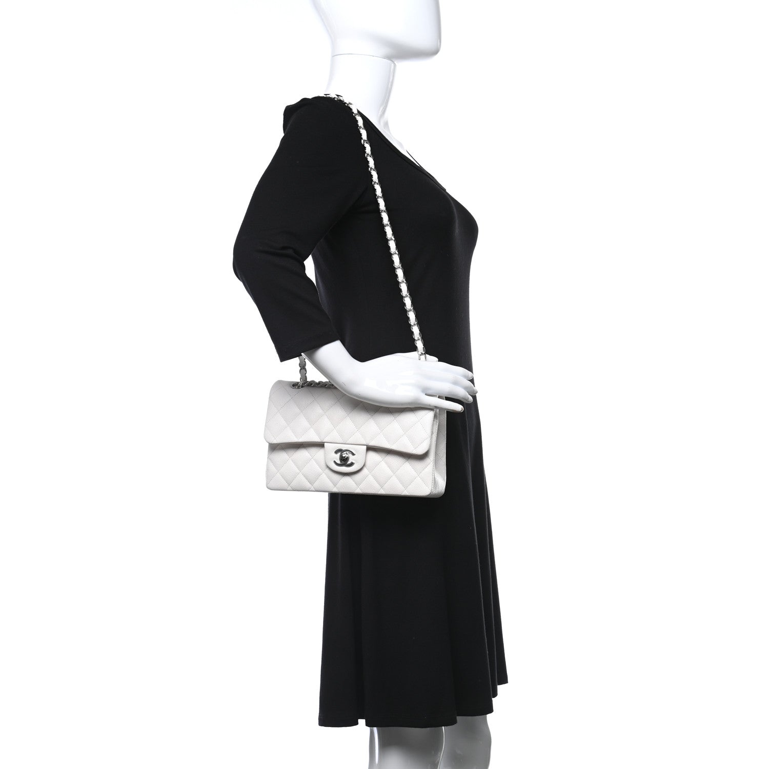 Chanel Caviar Quilted Small Double Flap White 2 of 9