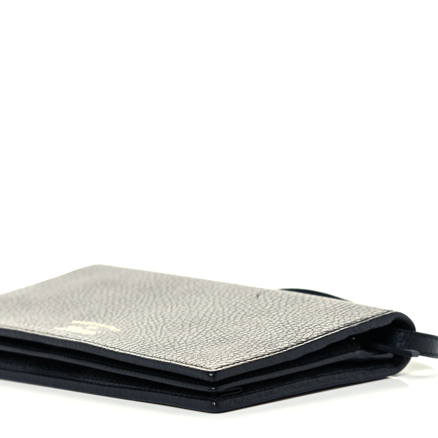 Dollar Calfskin Mini Swing Wallet Bag Black