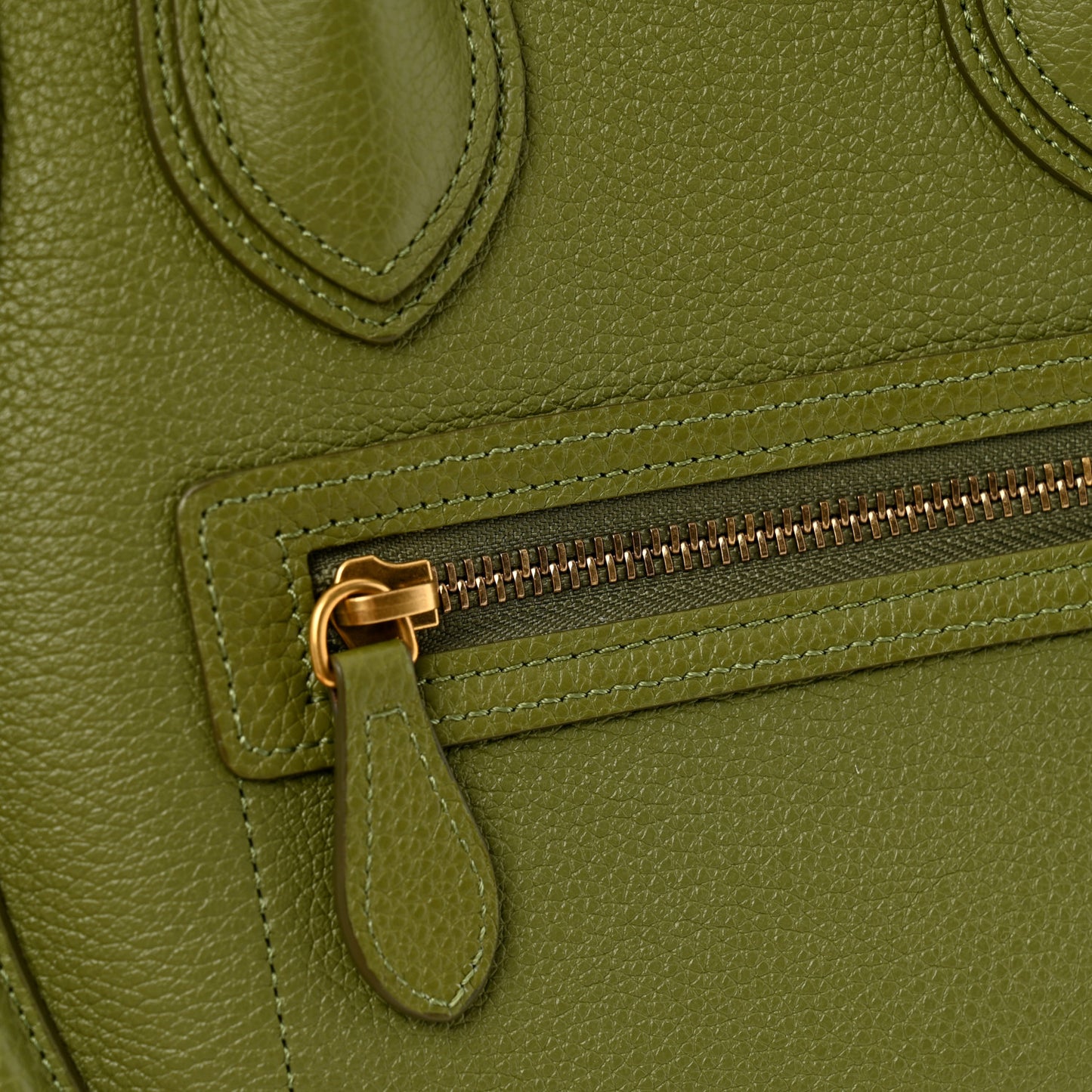 Drummed Calfskin Micro Luggage Light Khaki