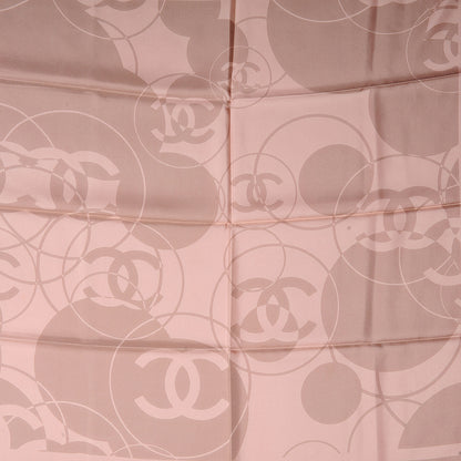Chanel Silk CC Reversible Square Scarf Pink Beige 3 of 5
