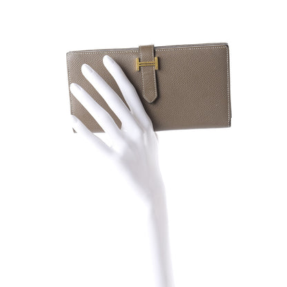 Hermes Epsom Bearn Gusset Wallet Etoupe 2 of 9