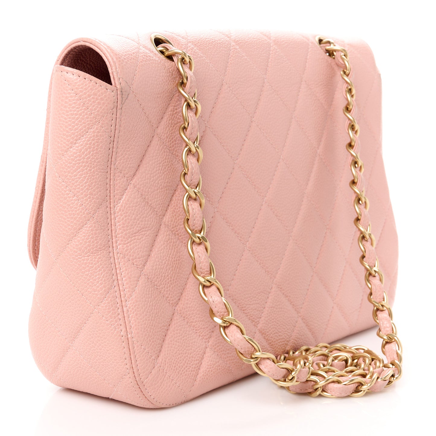 Caviar Quilted XL Jumbo Single Flap Light Pink