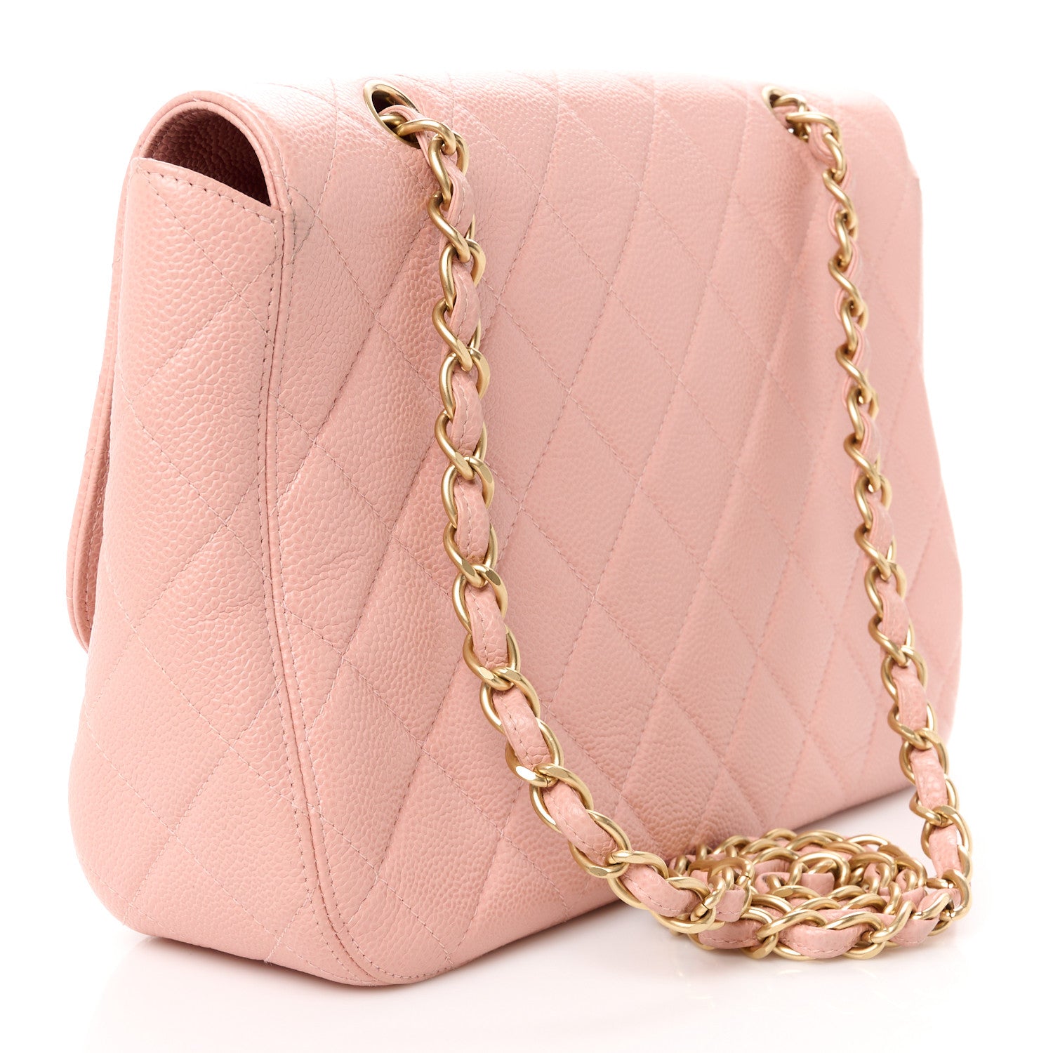 Chanel Caviar Quilted XL Jumbo Single Flap Light Pink 3 of 13
