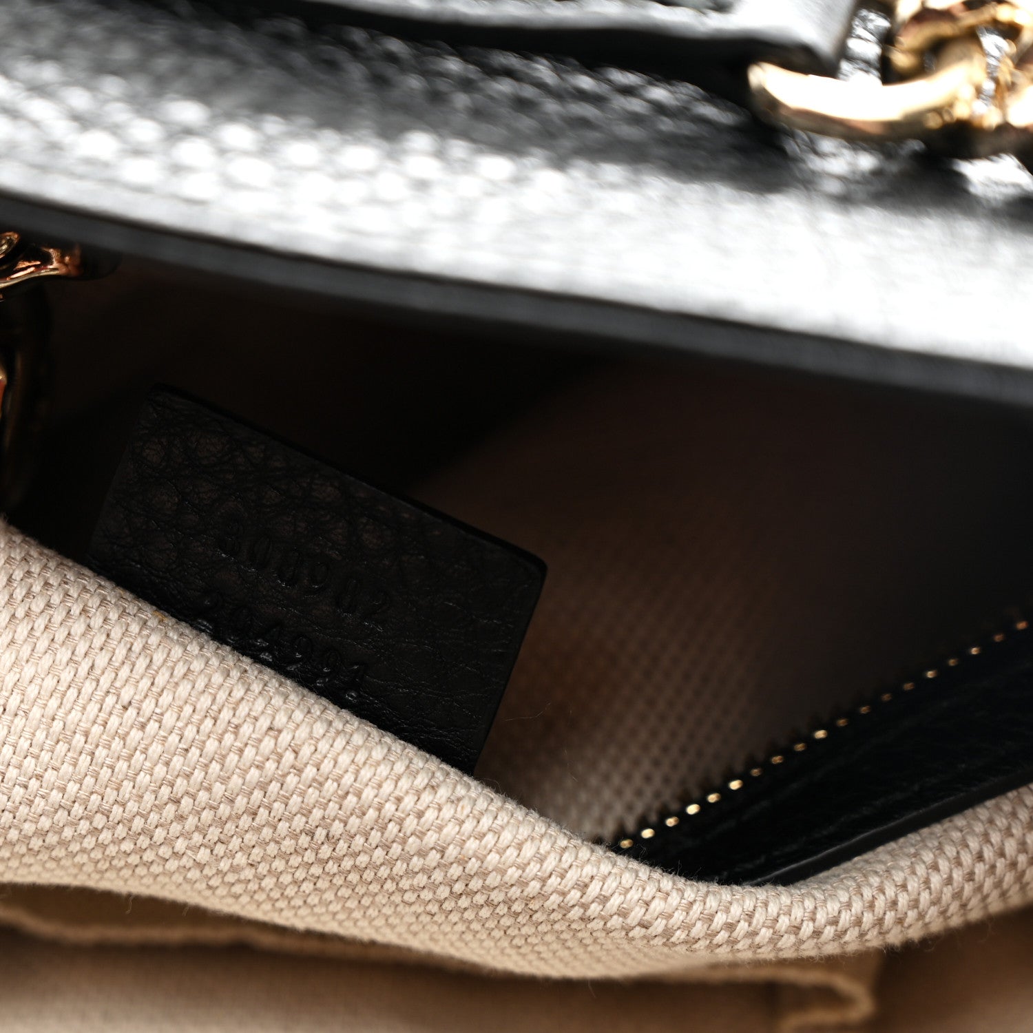 Gucci Pebbled Calfskin Medium Soho Chain Shoulder Bag Black 12 of 19