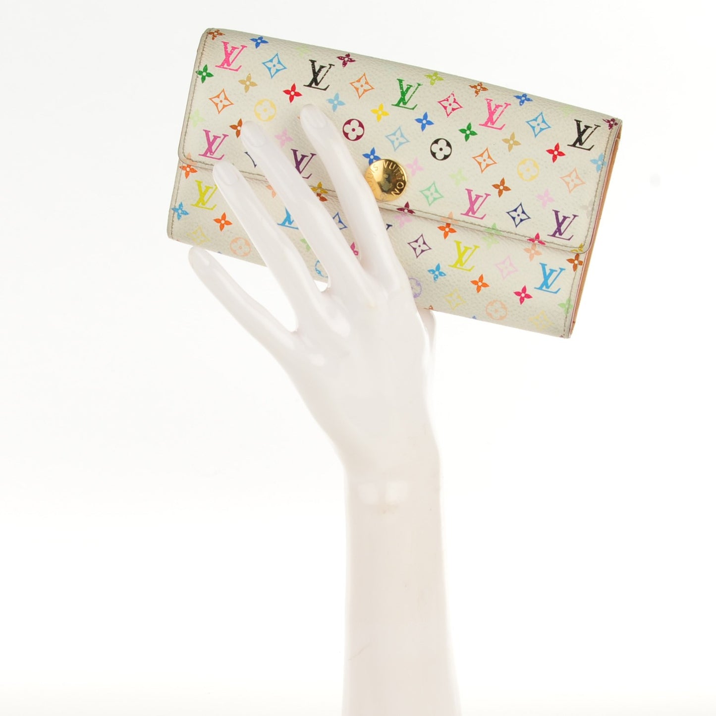 Monogram Multicolor Sarah Wallet White