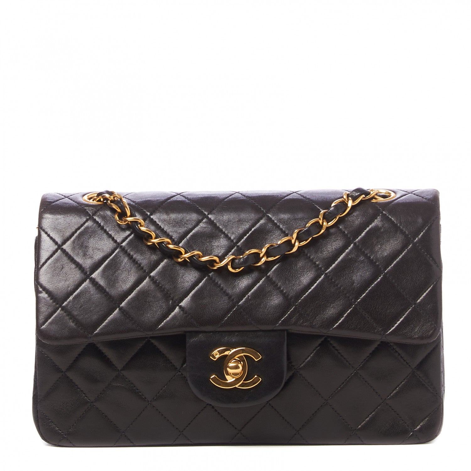Chanel Lambskin Quilted Small Double Flap Black 1 of 9