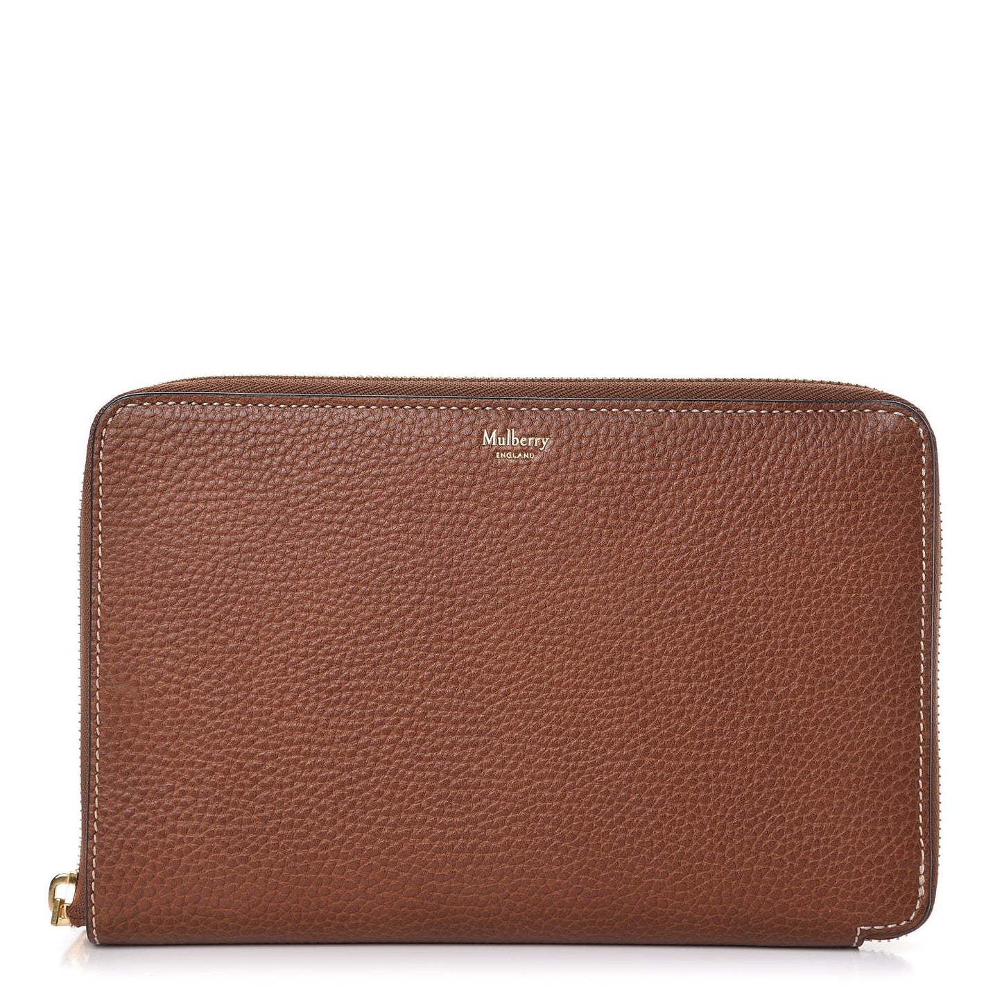 Natural Grain Leather Large Organizer Wallet Oak