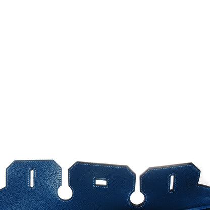 Hermes Veau Doblis Evergrain Grizzly Birkin 35 Bleu de Galice Ciel 18 of 26