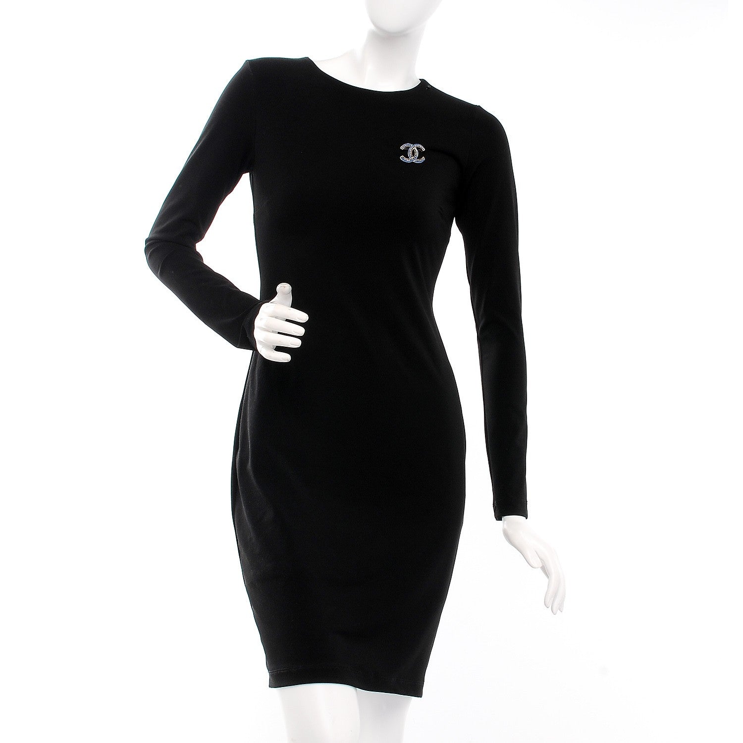 Chanel Crystal CC Brooch Black Blue Gold 2 of 5