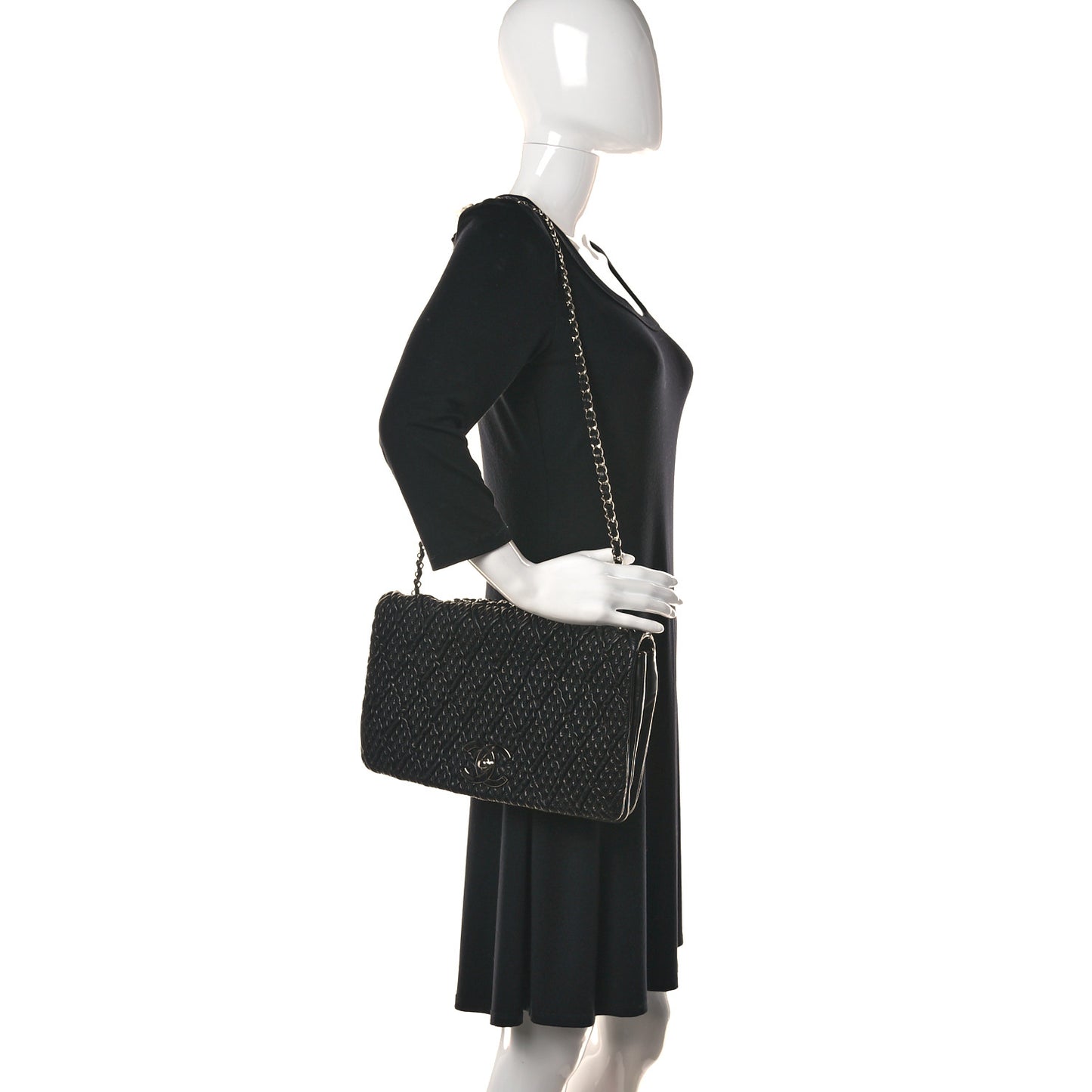 Lambskin Astrakan Single Flap Black