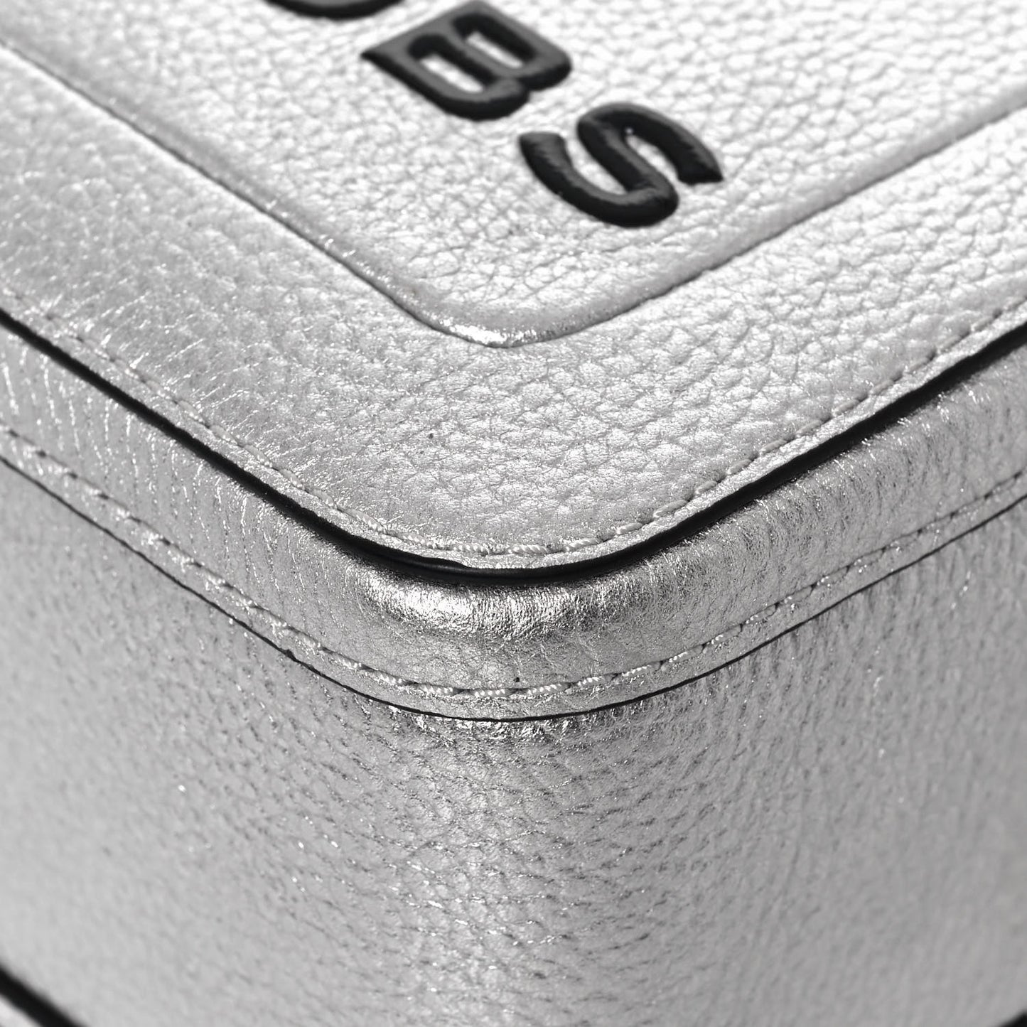 Calfskin Mini The Textured Box Bag Platinum