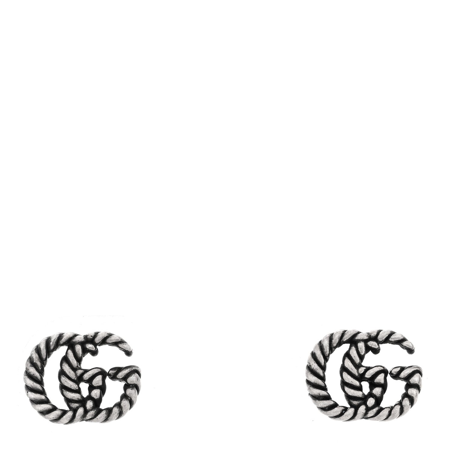Gucci Sterling Silver Torchon Double G Earrings 1 of 4