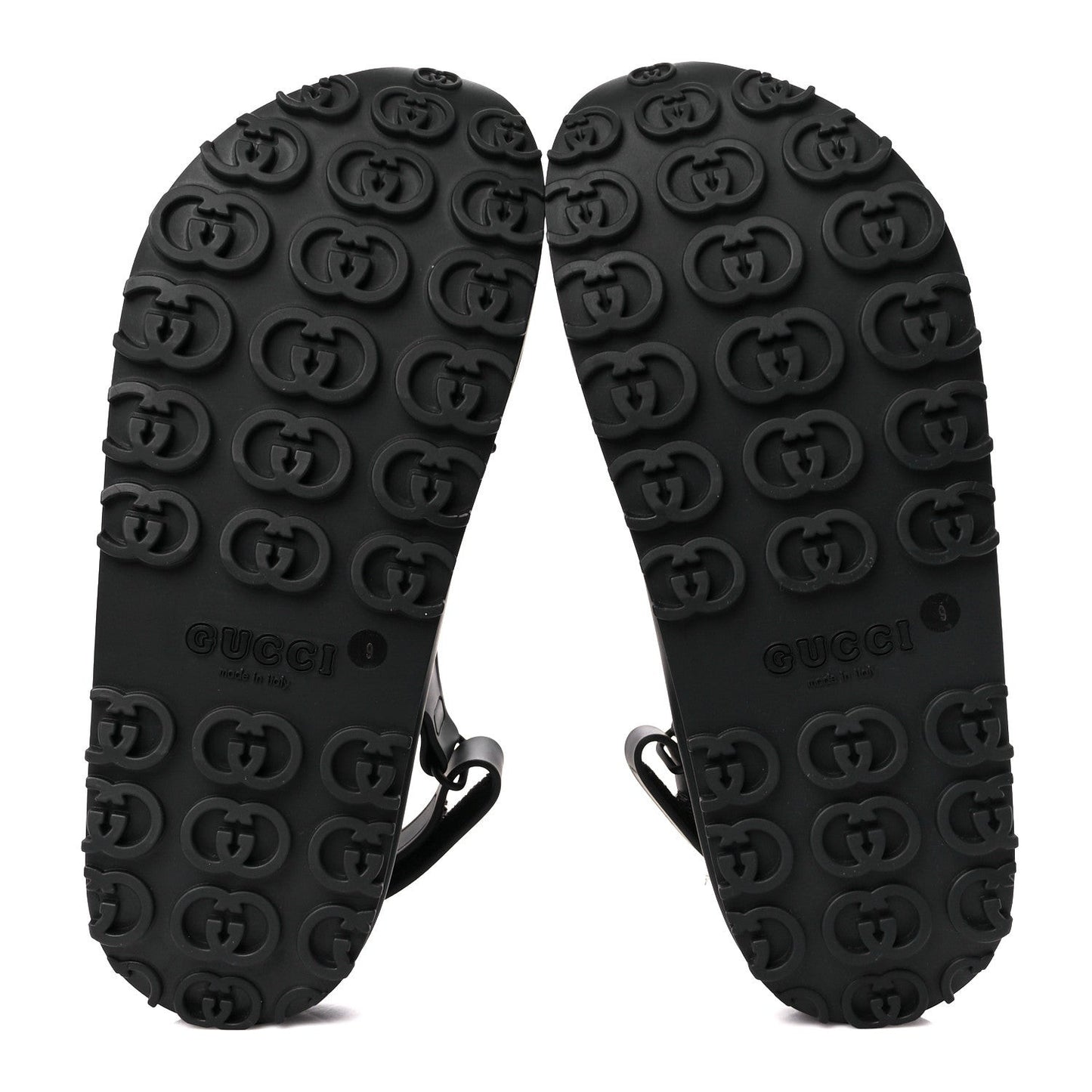 Soft Rubber Mens Horsebit Platform Slingback Sandals 9 Black