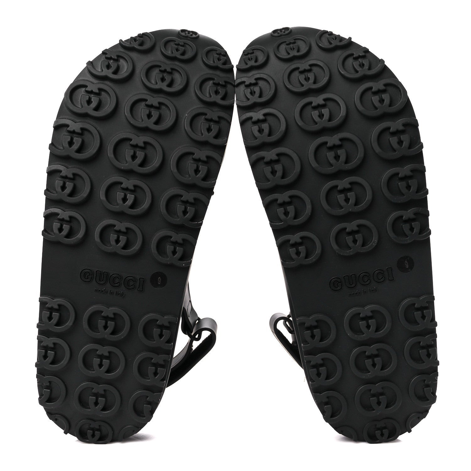 Gucci Soft Rubber Mens Horsebit Platform Slingback Sandals 9 Black 5 of 7