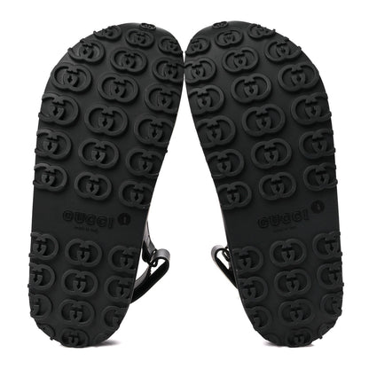 Gucci Soft Rubber Mens Horsebit Platform Slingback Sandals 9 Black 5 of 7