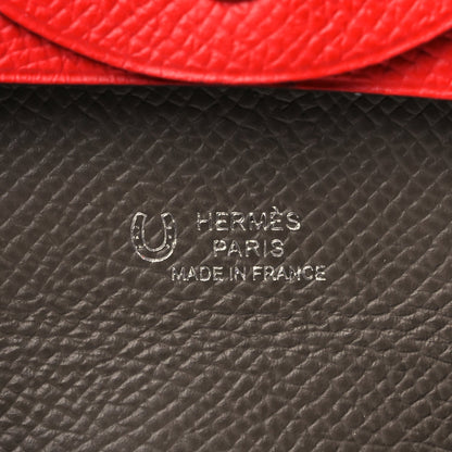 Hermes Epsom Horseshoe Bastia Coin Purse Rouge Casaque Etoupe 6 of 6
