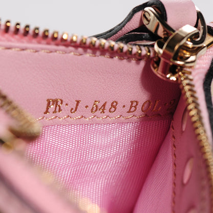 Valentino Garavani Calfskin Rockstud Coin Case Card Holder Water Rose 6 of 8