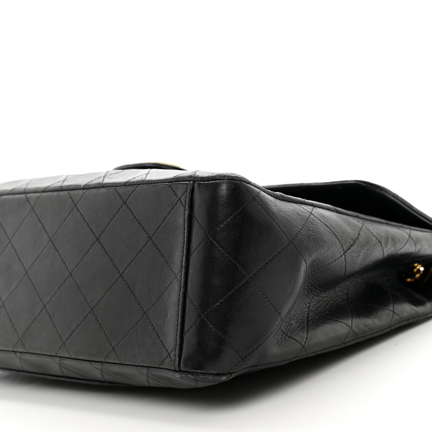Lambskin Quilted XL Jumbo Single Flap Black