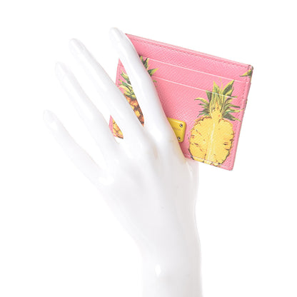 Dolce & Gabbana Dauphine Pineapple Print Card Holder Rosa 2 of 6