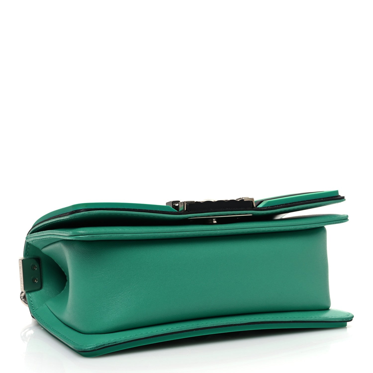 Chanel Lambskin Rubber Quilted Small Tone Boy Flap Green Black 4 of 7