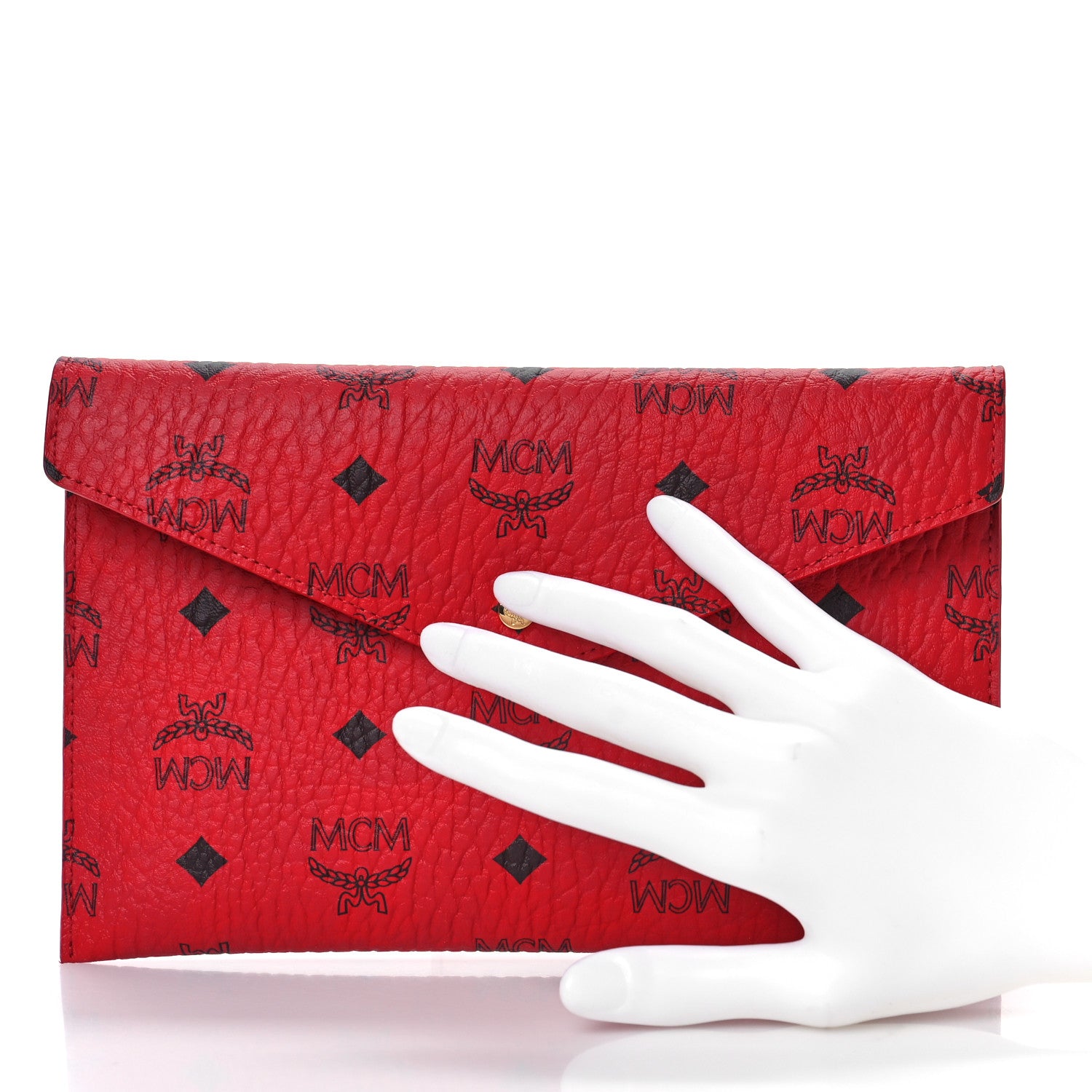 MCM Visetos Envelope Clutch Red 2 of 8