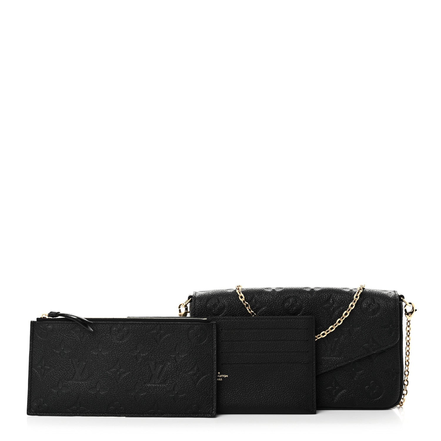 Louis Vuitton Empreinte Pochette Felicie Chain Wallet Black 3 of 7