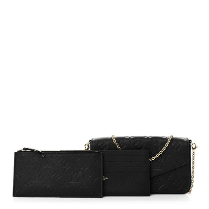 Louis Vuitton Empreinte Pochette Felicie Chain Wallet Black 3 of 7