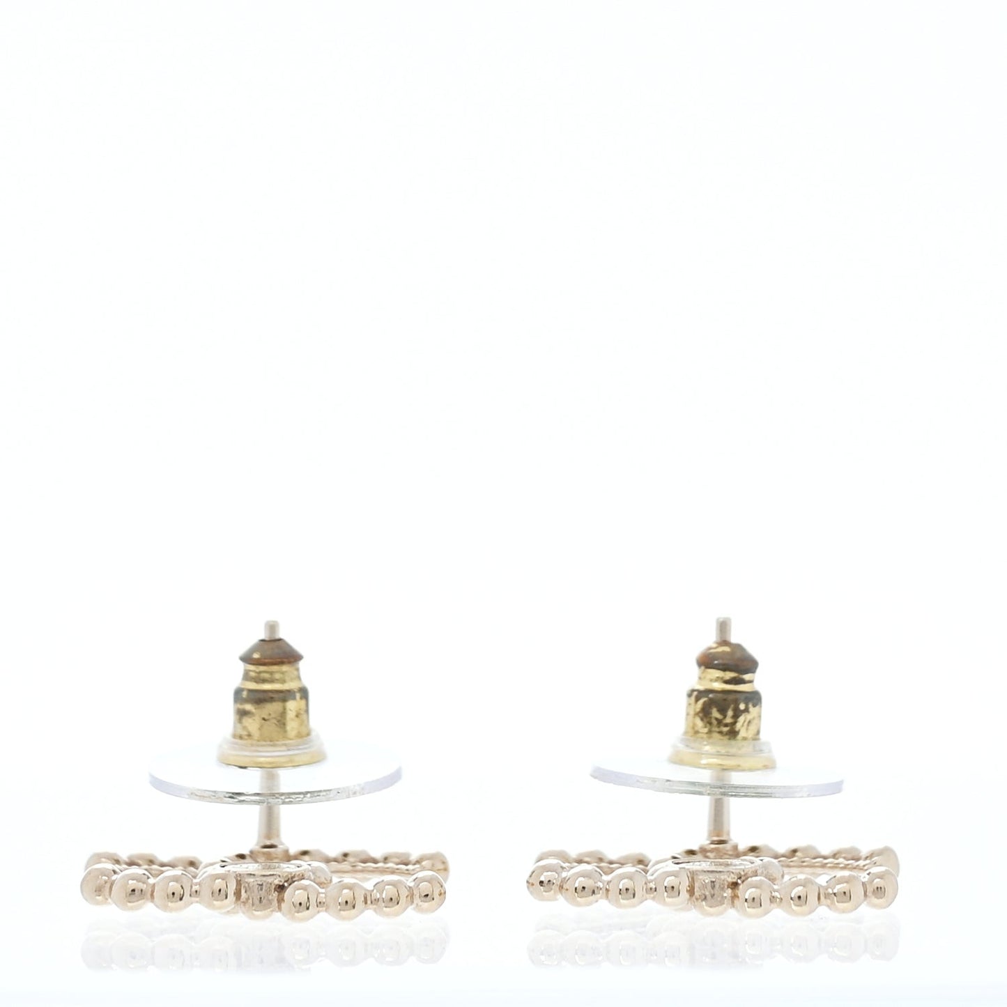 Studded CC Earrings Gold
