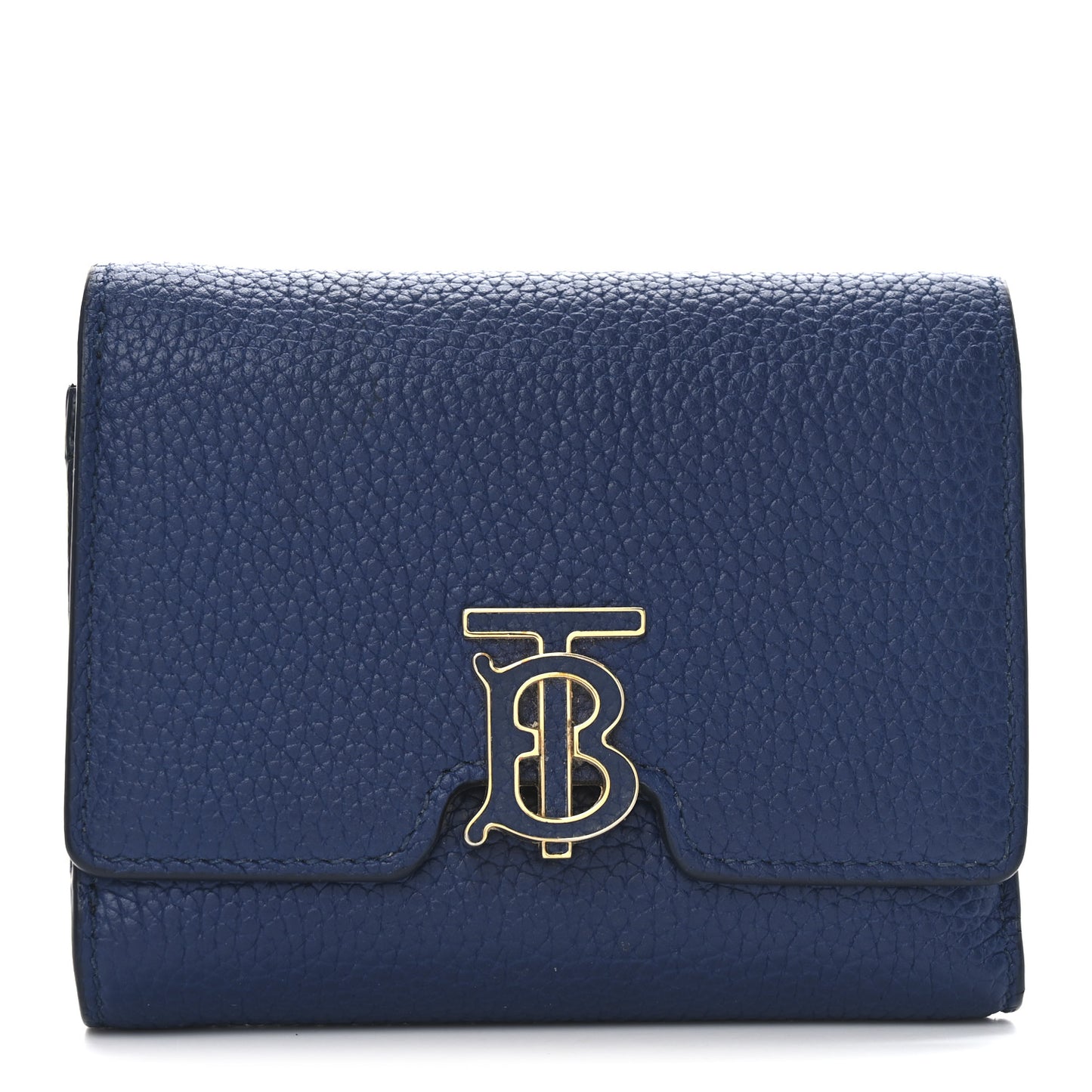 Grained Calfskin TB Compact Wallet Rich Navy