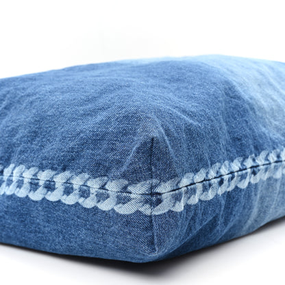 Chanel Denim Printed Shopping Bag Blue 10 of 13