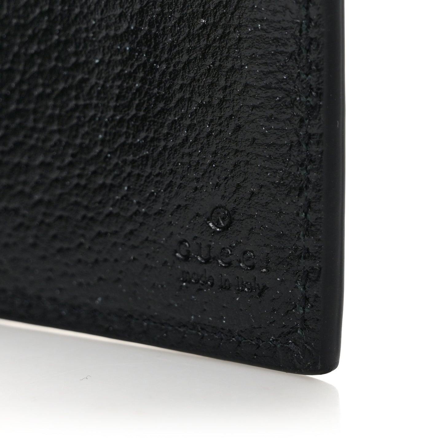 Calfskin Bee Bi-Fold Wallet Black