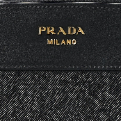 Prada Saffiano City Calfskin Esplanade Crossbody Bag Black 8 of 11
