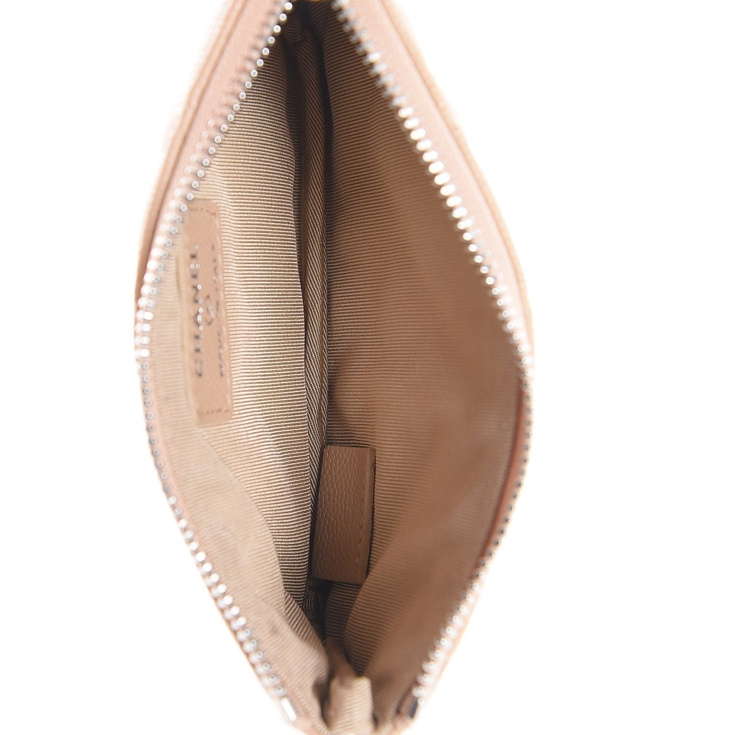 Caviar Quilted Small Pouch Beige