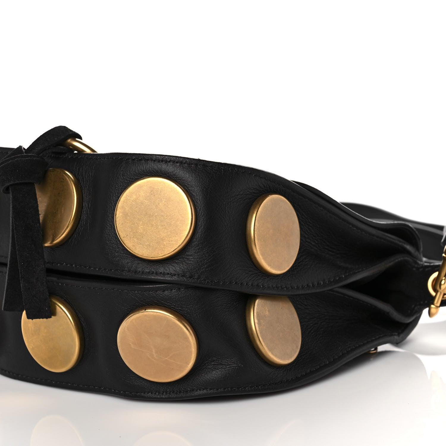 Chloe Suede Smooth Calfskin Medium Kurtis Shoulder Bag Black 10 of 12