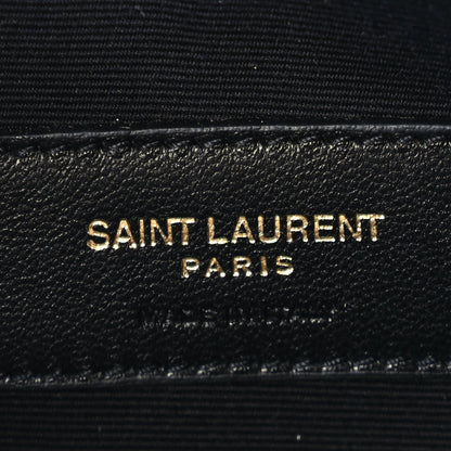 Saint Laurent Grain De Poudre Chevron Monogram Bill Pouch  Black 7 of 7