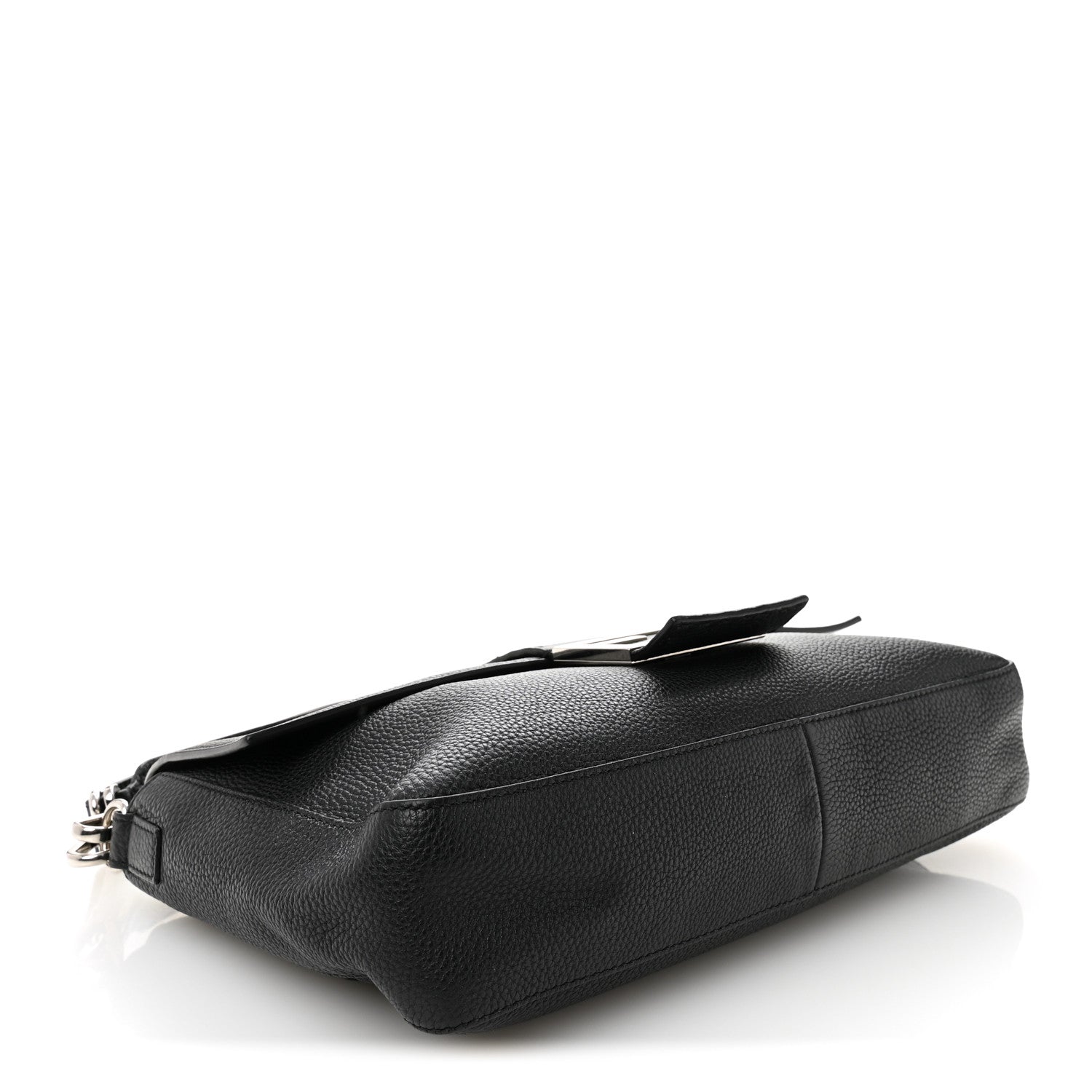 Fendi Cuoio Romano Selleria Large Convertible Baguette  Black 4 of 12
